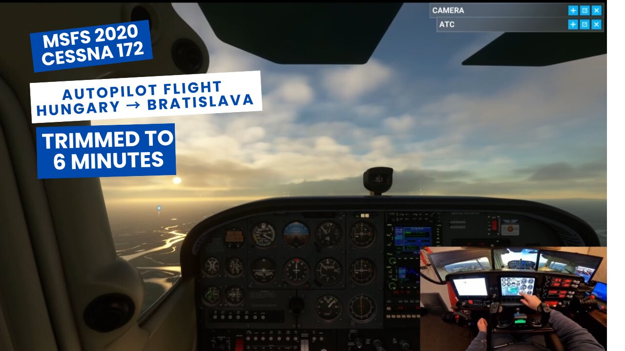 🌅 Late Flight from Győr to Bratislava — Takeoff & Smooth Autopilot Landing in My Virtual Cessna 172