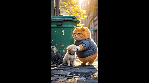 cat & a cute puppy 🐶