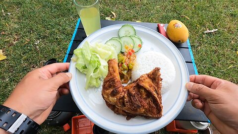 Brompton bike ride to cook authentic sambal and herbal fried chicken