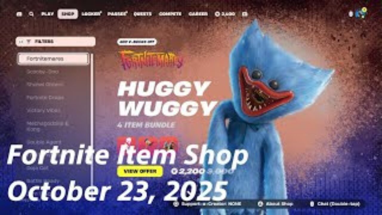 Fortnite Item Shop|October 23, 2025(*New* Huggy Wuggy Bundle & More)
