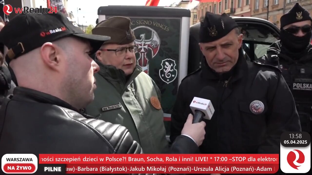 Marsz Polaków ws. Dobrowolności szczepień dzieci w Polsce! Braun, Socha, Rola, Olszański, Osadowski... (05.04.2025)