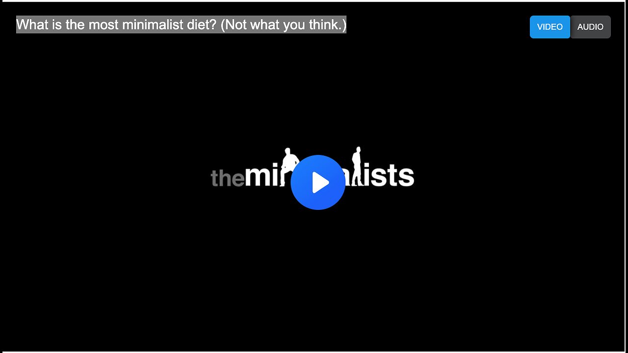 What is the most minimalist diet? (Not what you think.)