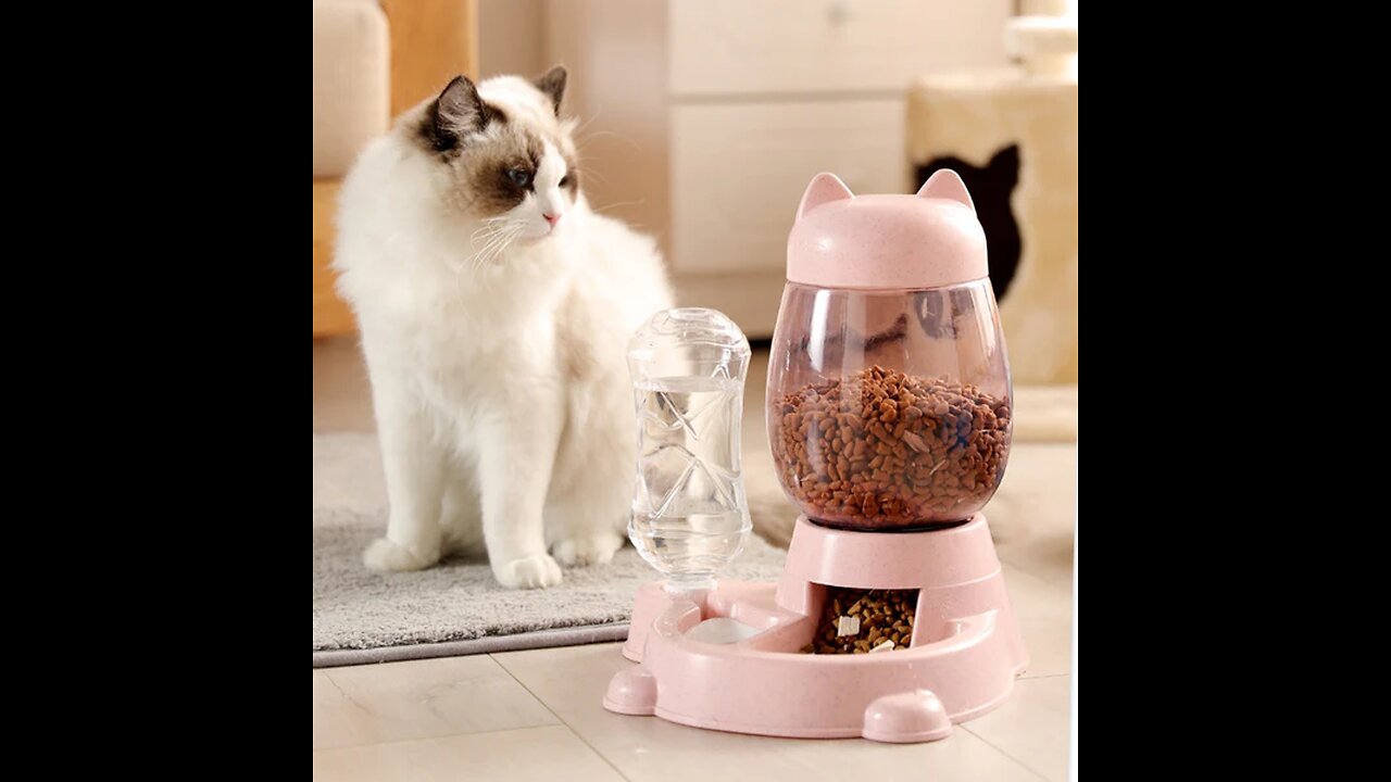 2-in-1 Automatic Pet Feeder, with Automatic Refill, Large Capacity, Detachable Design and Dust-proof