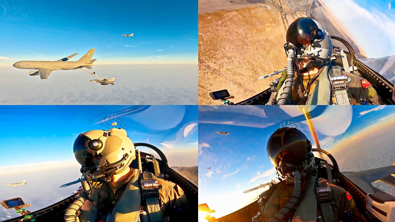 U.S. Air Force Pilot in F-16 Takes Off on Bamboo Eagle Mission