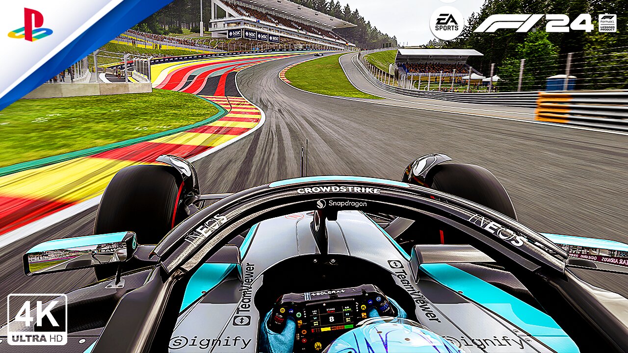 George Russell Takes On The Belgium Spa Circuit in F1 24 Challenge 🏎