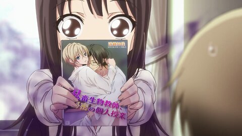 Haganai NEXT - Kodaka reads Rika's manga