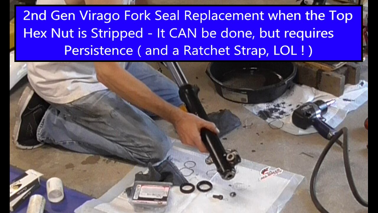 2nd Gen Virago xv1100 - Fork Seal Change when Top Nut is Rusted