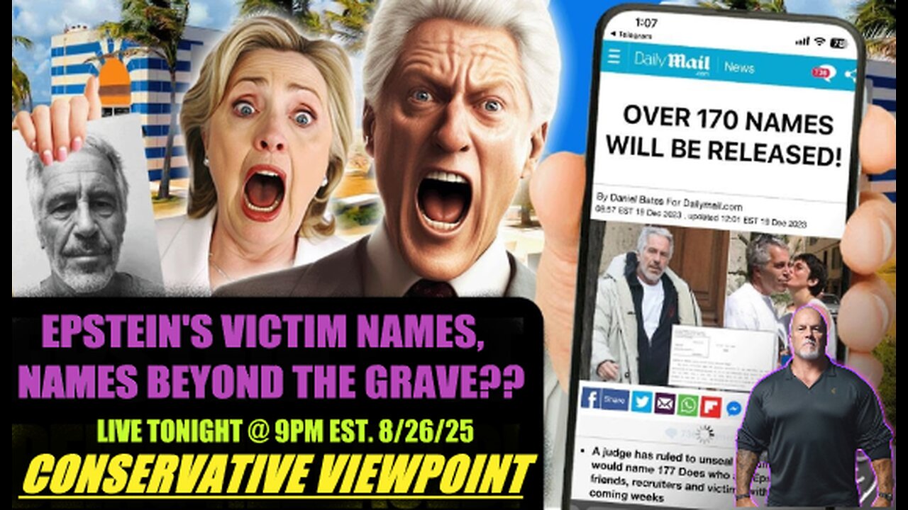 TONIGHT @ 9PM ON THE CONSERVATIVE VIEWPOINT: EPSTEIN VICTIM, NAMES, NAMES BEYOND THE GRAVE