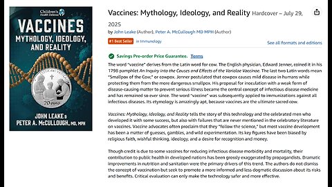 Authors Leake & McCullough Excerpt from New Book "Vaccines" The Great Prelude: Smallpox Vaccination