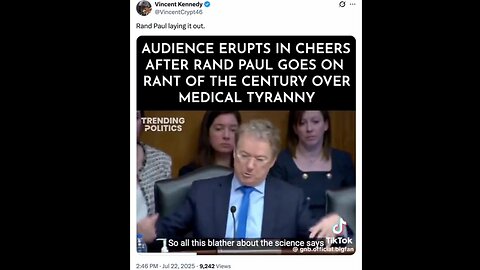 Audience Erupts in Cheers After RAND PAUL lays out medical tyranny