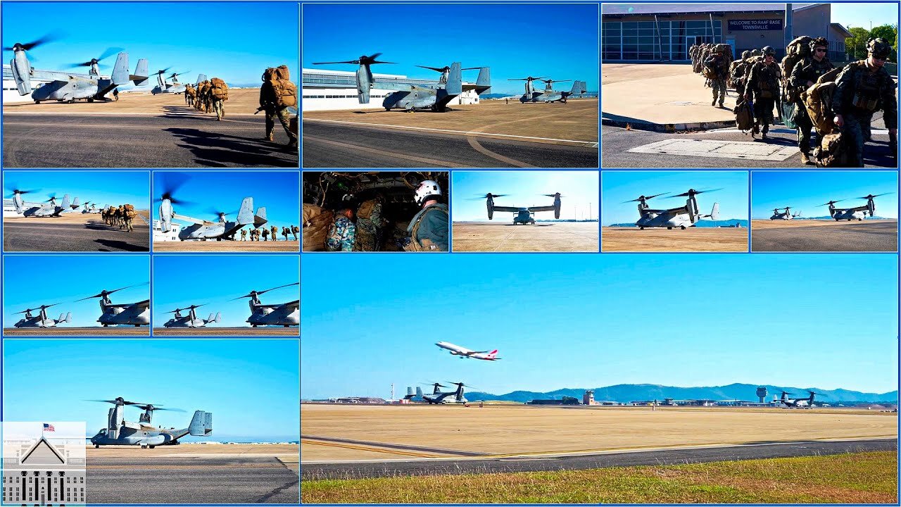 MV-22B Ospreys Fly Marines to WADER Exercise from RAAF Townsville in 2024