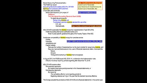 FASB IASB Bad Debt Doubtful Accounts (9:07)