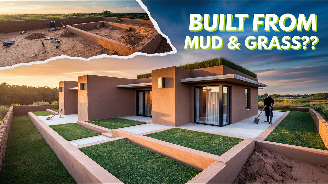 Building Unique House Villa Modern Style Out Of Mud,Grass