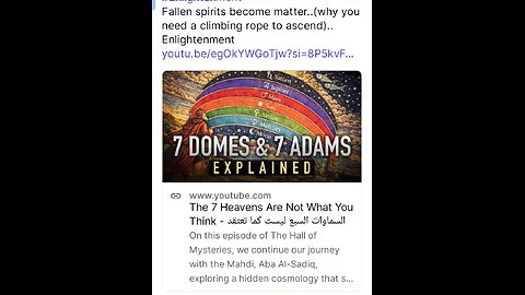 Fallen spirits become matter..(why you need a climbing rope to ascend)..Savior/ Imam of the time.7th