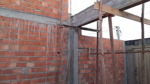 Renovating my house continuation of the wall to receive the roof wood