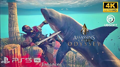 PS5 PRO Assassin's Creed Odyssey Walkthrough Steal The Cyclops Eye, Fight The Sharks 4K HD Enhanced