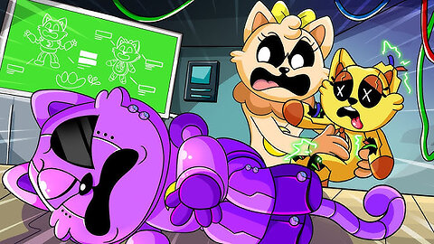 Poppy Playtime Chapter 4 -- CATNAP'S MOM LOVES ROBOT SISTER more-! Carton Animation