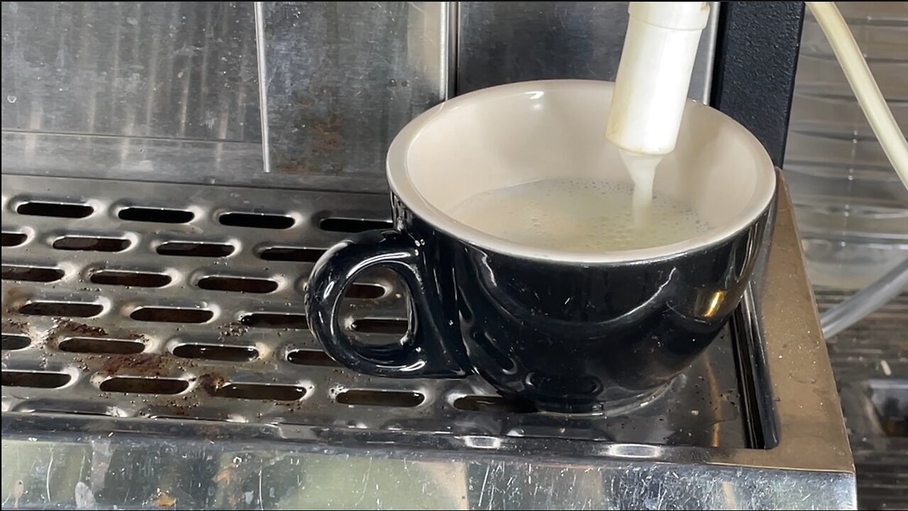 Milk Auto-Frothing Attachment, on an Astra Manufacturing Espresso Machine