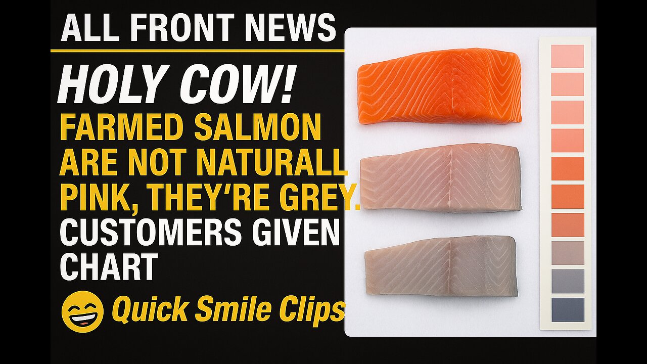Farmed salmon are not naturally pink, they’re grey. Customers given chart to pick