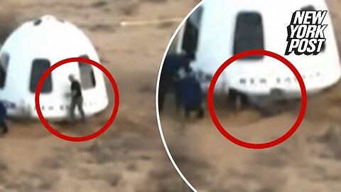 Jeff Bezos Majorly Face-Plants While Trying To Greet Fiancé Lauren Sanchez After Return To Earth