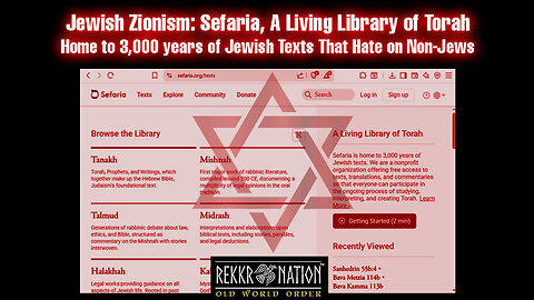 Jewish Zionism: Sefaria, A Living Library of Torah - Home to Jewish Texts Hate on Non-Jews