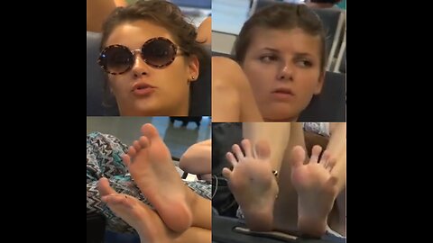 Film 149 - Candid Girl Feet, Double College Soles Airport (Caught) - Full 14 Min Vid Available
