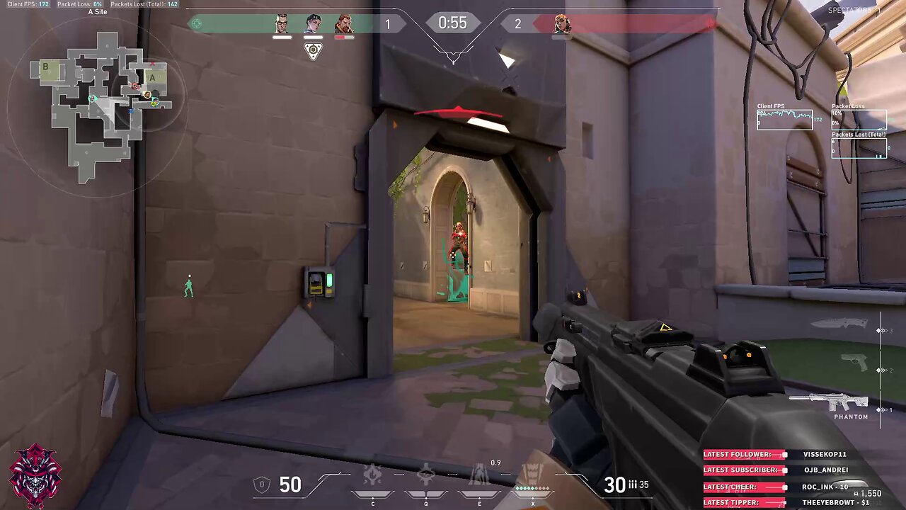 4 enemies eliminated for a win in Valorant