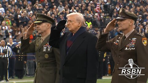 WATCH: President Trump walks onto the field for the 126th annual Army-Navy game. - 12/13/2025