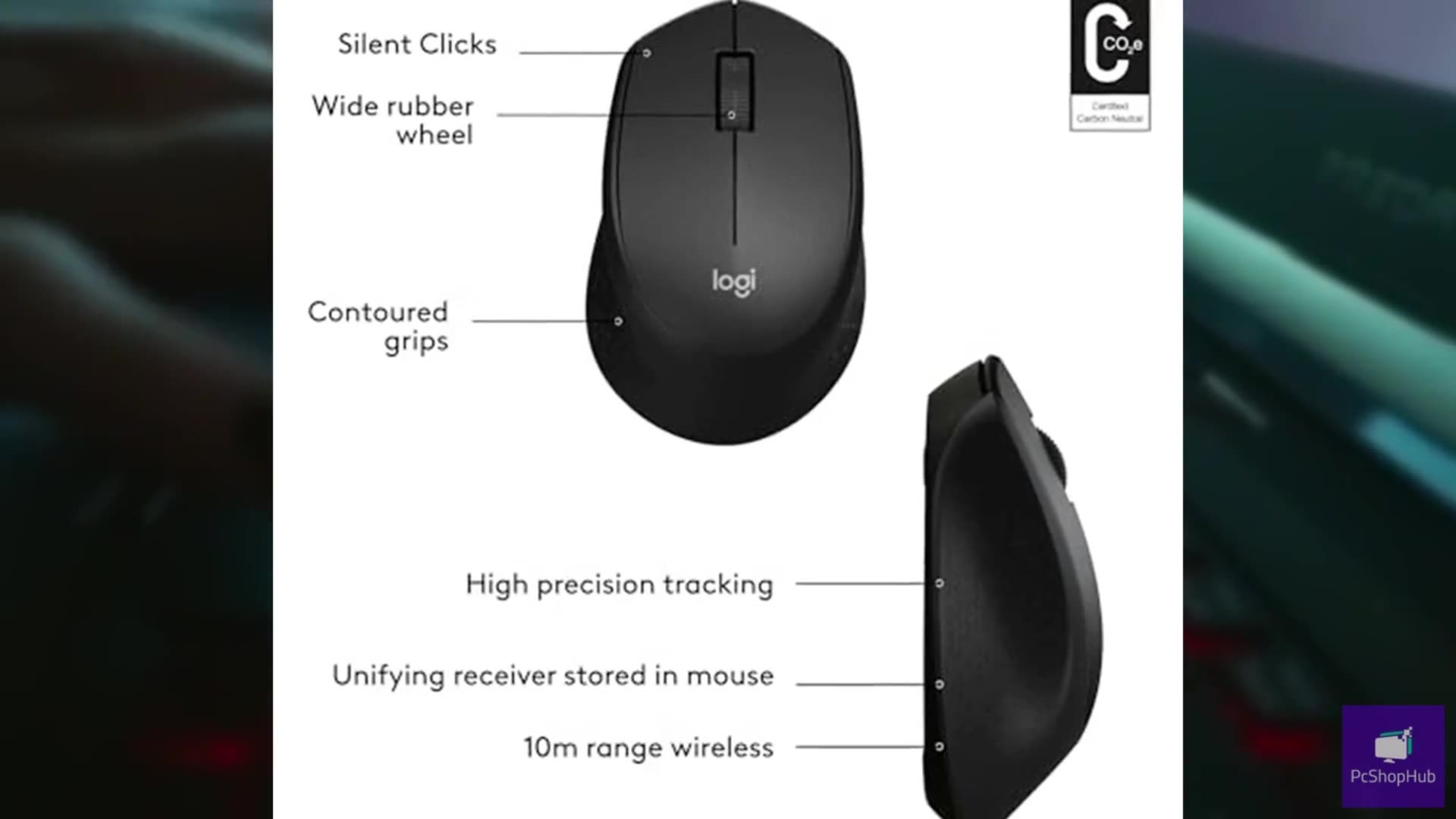 Logitech M330 SILENT Wireless Mouse, 2.4GHz with USB Receiver, Optical Tracking,