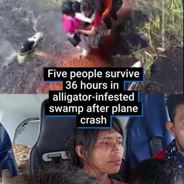 Five people were rescued after spending 36-hours in an alligator-infested