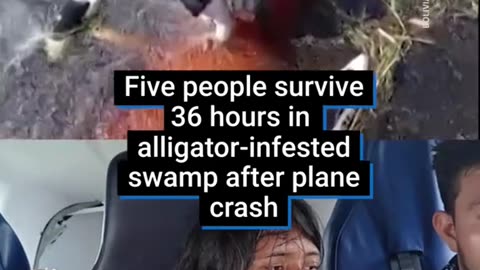 Five people were rescued after spending 36-hours in an alligator-infested