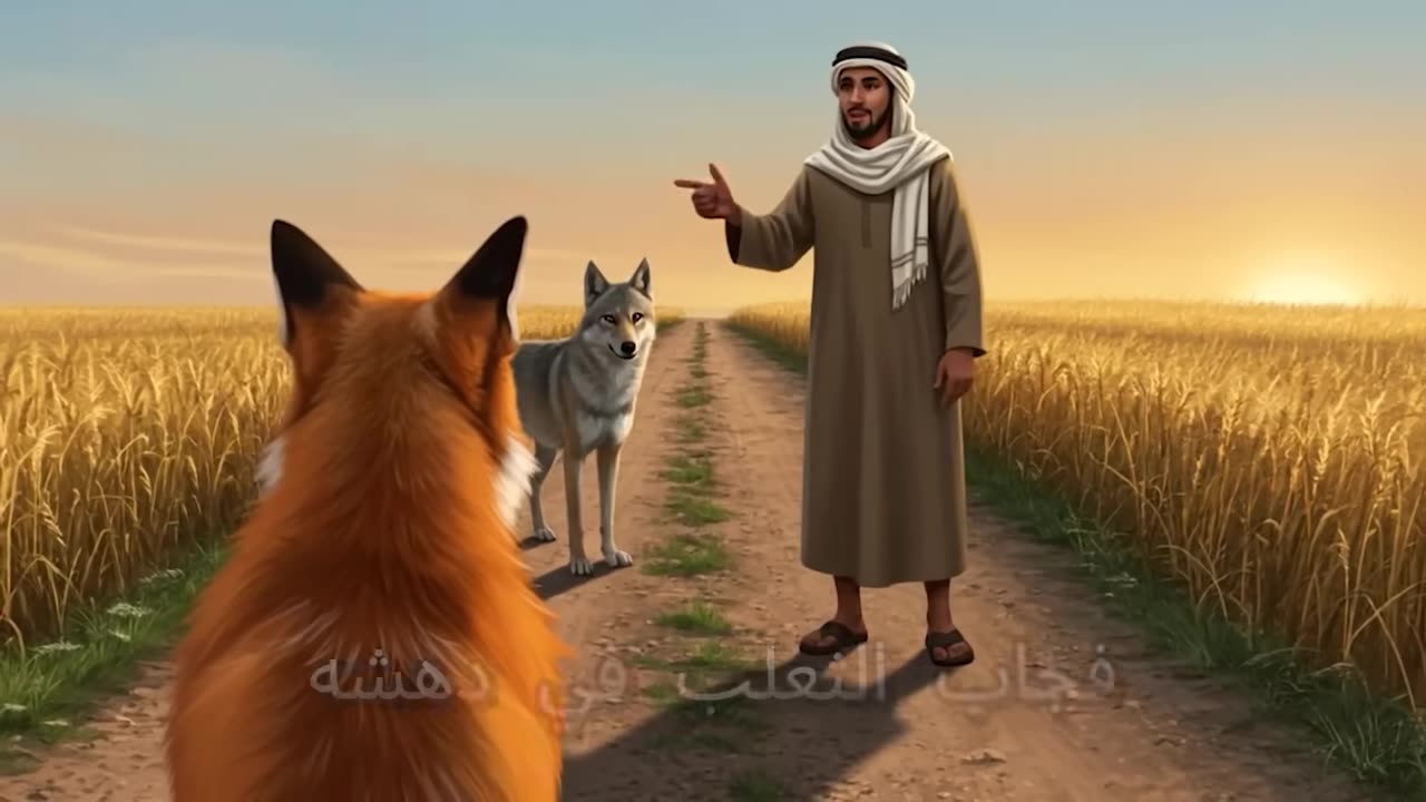 قصة الذئب الذي أنكر معروف الفلاح وأراد أن يفترسه والثعلب الذي أنقذه!