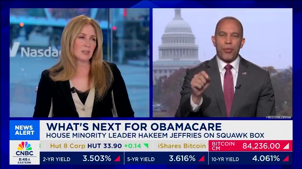 CNBC pushes back on irate Hakeem Jeffries, check out the eye rolls😵‍💫