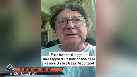 ENZO IACCHETTI LEGGE UN MESSAGGIO DI UN FUNZIONARIO DELLE NAZIONI UNITE A GAZA