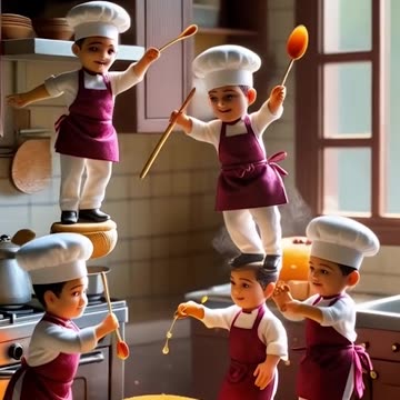 Miniature people army of chefs conquered the sweet mountain! 🍊👨‍🍳 #sweet #adventure #foodie