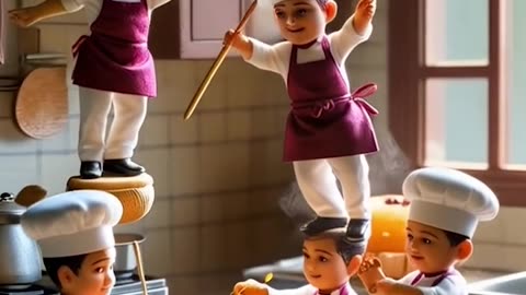 Miniature people army of chefs conquered the sweet mountain! 🍊👨‍🍳 #sweet #adventure #foodie