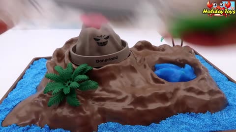 Make Miniature Mountain with Clay and Blue Dye