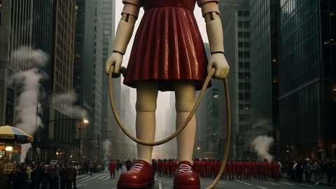 Giant Squid Game Doll Appears in NYC?! 😳🗽 Guarded by Pink Soldiers