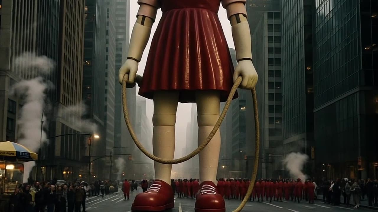 Giant Squid Game Doll Appears in NYC?! 😳🗽 Guarded by Pink Soldiers