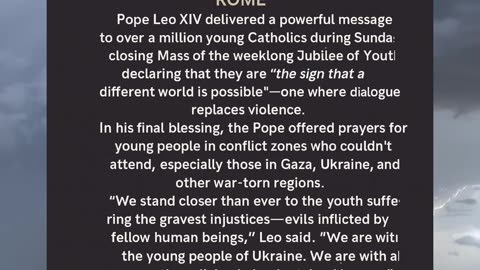 🌍 Pope Leo XIV: "A Different World Is Possible" Message to the Youth of Gaza, Ukraine & Beyond #new