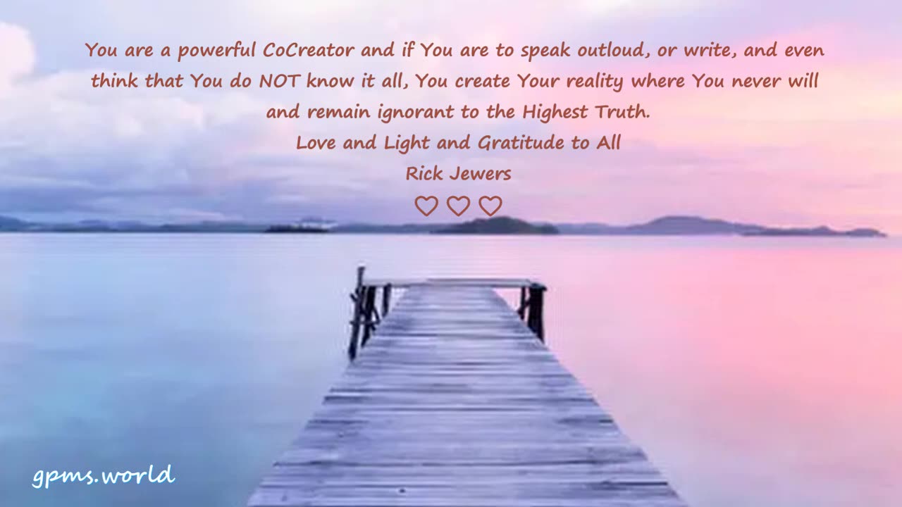 I know everything and so it is