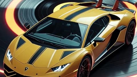 Lamborghini Countach Speeds on Space Vinyl – 8K Retro Cosmic Ride