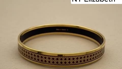 HERMÈS Émail Gold Dark Brown Hardware Bangle