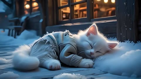 Hungry Kitten Without Family Works for Food in the Winter ❄️ | Struggle to Survive💔