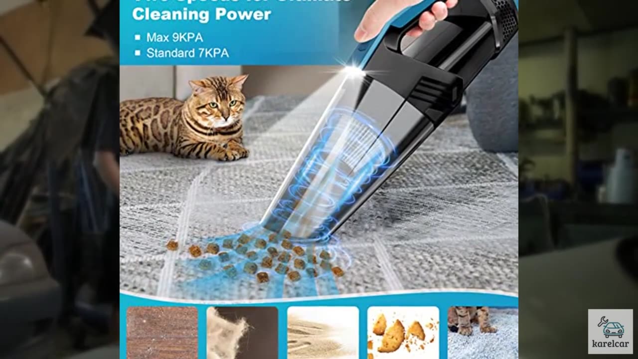 Cordless Car Vacuum Lightweight High Power Handheld Vacuum Cleaner with LED Lig
