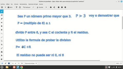 Demostración Todo número primo mayor que 3, es (multiplo de 6) ± 1
