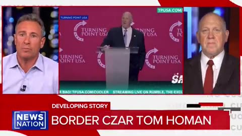 Tom Homan on challenging anti-ICE heckler to fight during TPUSA speech