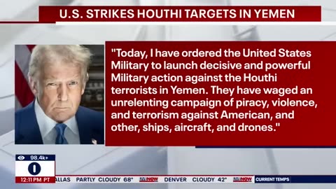 BREAKING- US strikes Houthis in Yemen, Trump says - LiveNOW from FOX