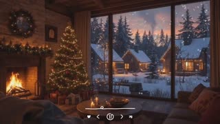 Christmas lofi music with winter snowfall ambiance