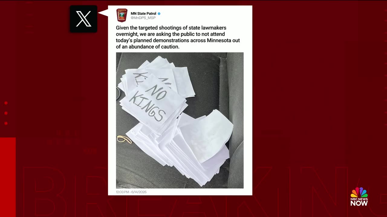 'No Kings' flyers found inside car of suspect in 'targeted' Minnesota shootings